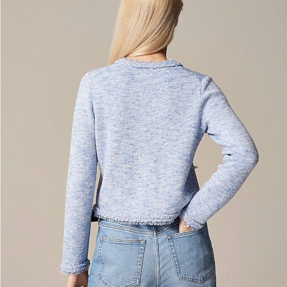 J.Crew Marled fringe-trim sweater lady jacket‎ - Picture 3 of 8